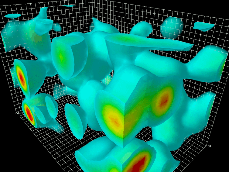 Afbeelding van een simulatie van quantum vacuüm fluctuaties.