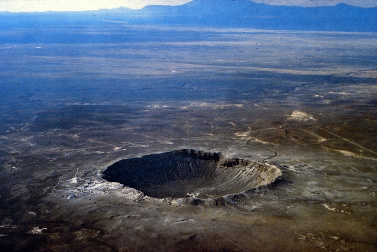 Beeld van de Barringer krater.