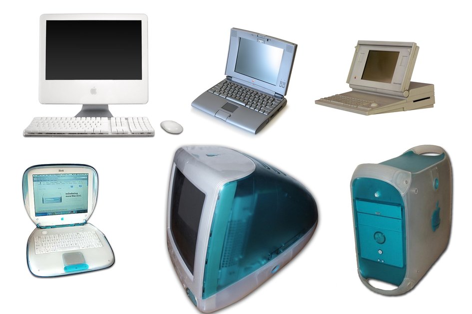 Elke iconische Apple Macintosh en iMac laptop or computer loop