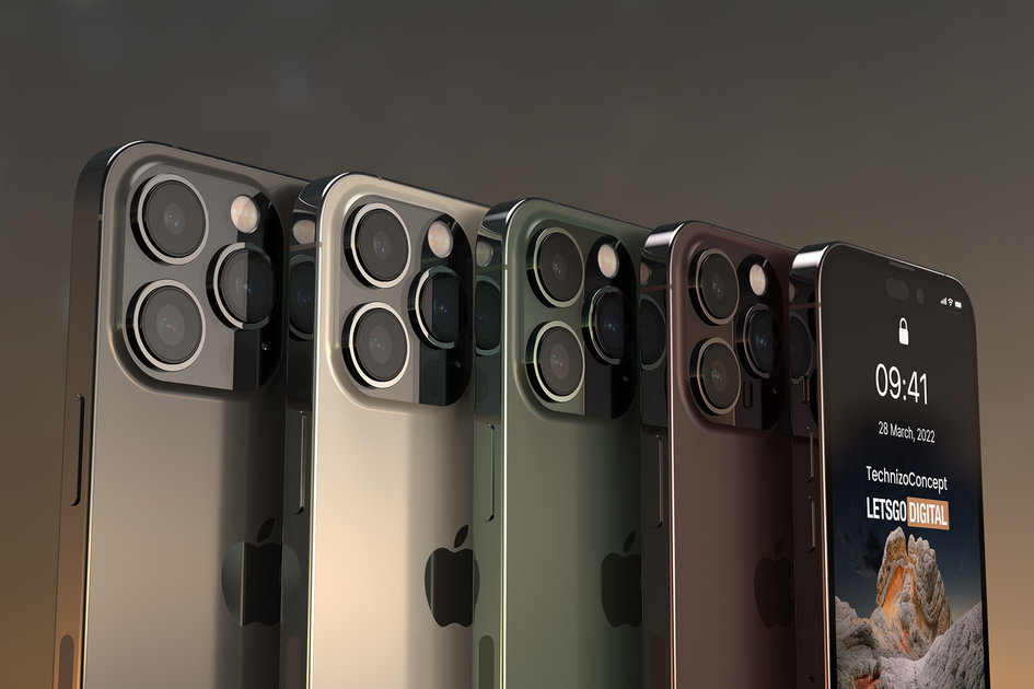 Geweldige renders van het Apple iphone 14 Pro concept laten zien