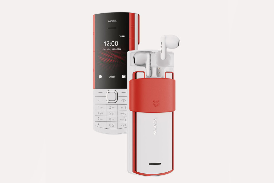 Nokia 5710 XpressAudio is een retro functietelefoon fulfilled ingebouwde draadloze hoofdtelefoon