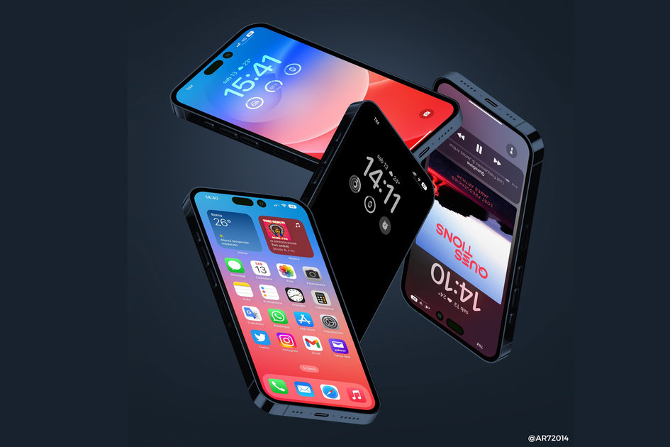 De conceptafbeeldingen van Apple Iphone 14 Pro achieved iOS 16