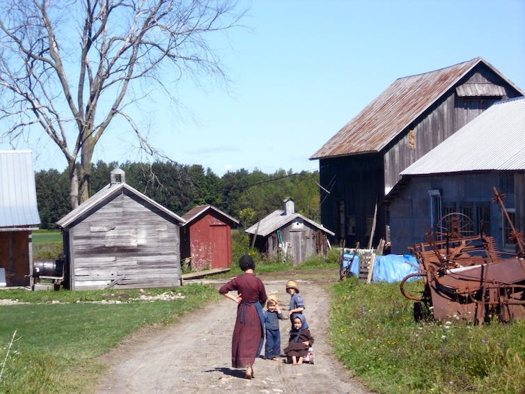 Amish boerderij in New York.