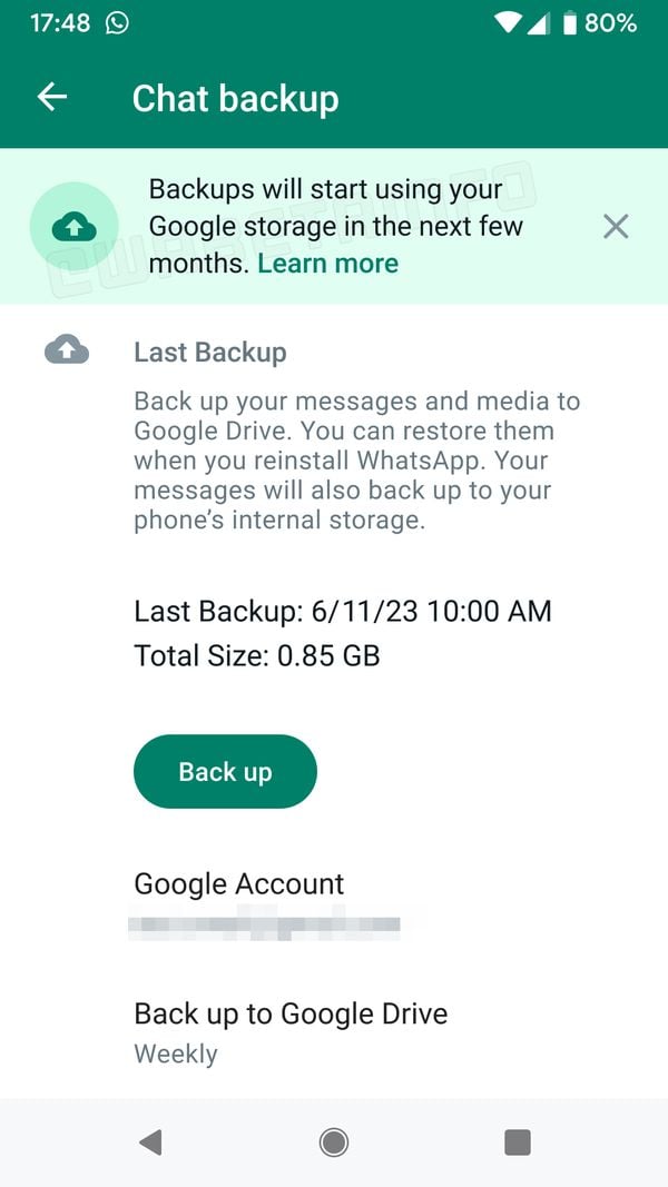 Android stopt met gratis backup voor WhatsApp-gebruikers