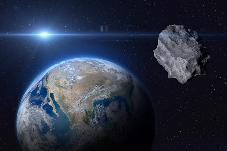 Artist's impression van de asteroïde Chicxulub.